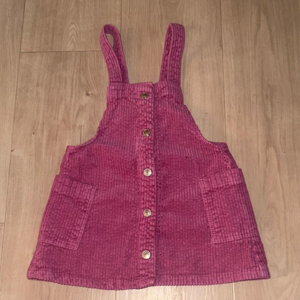 Zara Kids Pink Corduroy Overall Dress